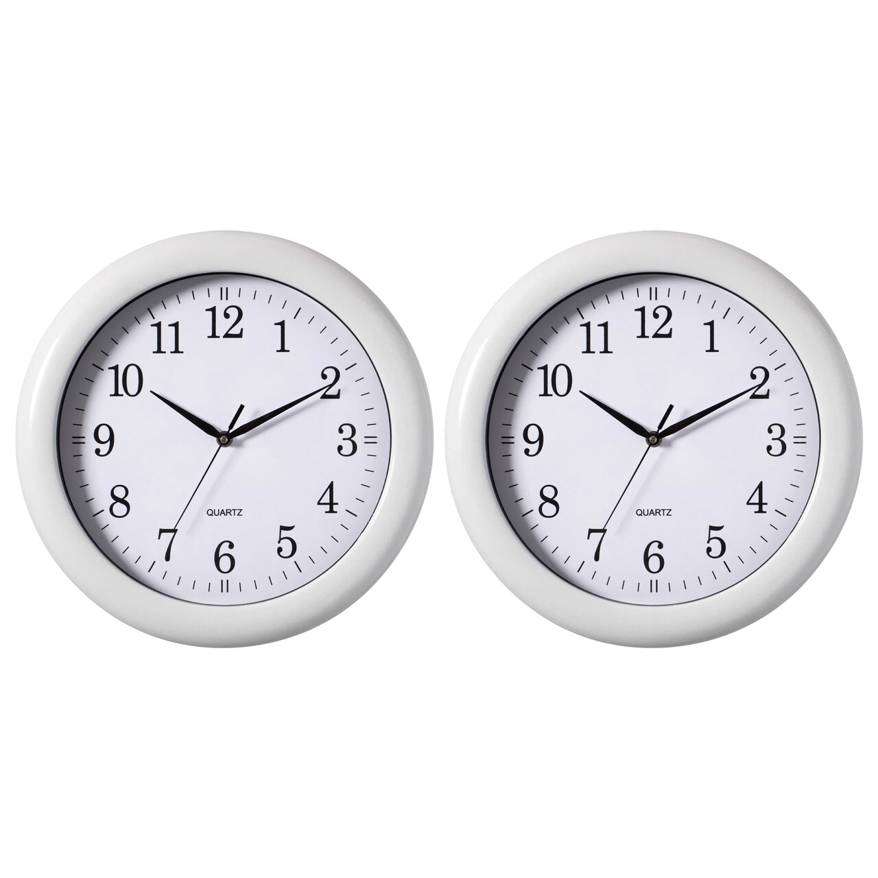 13.75 Inch Plastic Round Battery Operated Simple Modern Wall Clock - Office, ClassRoom, Livingroom, Dining Room, Bedroom and Kitchen Wall Decor